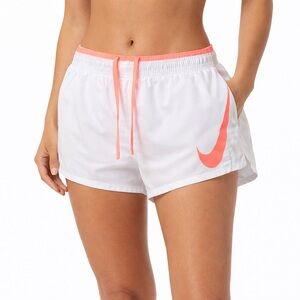 Nike Dri-Fit Swoosh Running Shorts White & Orange